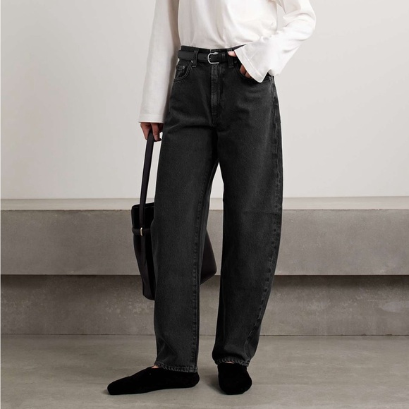 Agolde sz 28 Balloon Wide High Waist Taper Jeans in Black Tea - Picture 2 of 10